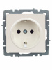 BRITE Розетка с заземлением с защитными шторками 16А РС14-1-0-БрЖ жемчуг IEK BR-R14-16-K36