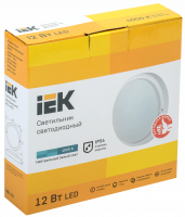 Светильник светодиодный ДПО 4002 12Вт IP54 4000K круг белый пластик IEK LDPO0-4002-12-4000-K01