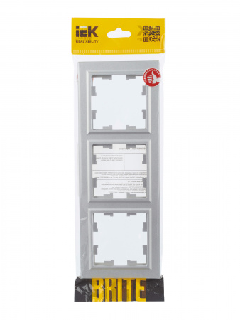 BRITE Рамка 3 поста РУ-3-БрА алюминий IEK BR-M32-K47