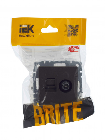BRITE Розетка двойная TV+RJ45 кат.5E РТВ/РК12-БрТБ темная бронза IEK BR-AK20-1-K45