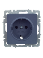 BRITE Розетка с заземлением без защитных шторок 16А РС11-1-0-БрМ маренго IEK BR-R11-16-K35