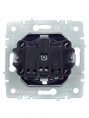 BRITE Розетка с заземлением без защитных шторок 16А РС11-1-0-БрМ маренго IEK BR-R11-16-K35