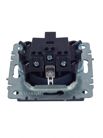 BRITE Розетка с заземлением без защитных шторок 16А РС11-1-0-БрМ маренго IEK BR-R11-16-K35