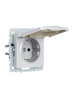 BRITE Розетка с заземлением с защитными шторками и крышкой 16А IP44 РСбш10-3-44-БрА алюминий IEK BR-R16-16-44-K47