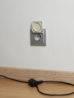 BRITE Розетка с заземлением с защитными шторками и крышкой 16А IP44 РСбш10-3-44-БрА алюминий IEK BR-R16-16-44-K47