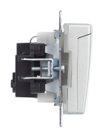 BRITE Розетка с заземлением с защитными шторками и крышкой 16А IP44 РСбш10-3-44-БрА алюминий IEK BR-R16-16-44-K47