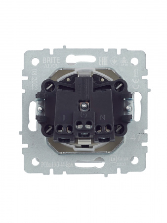 BRITE Розетка с заземлением с защитными шторками и крышкой 16А IP44 РСбш10-3-44-БрА алюминий IEK BR-R16-16-44-K47