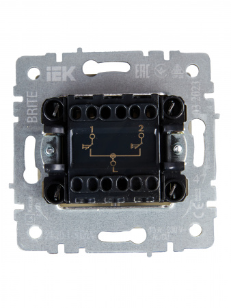 BRITE Выключатель жалюзи 10А ВС10-1-5-БрА алюминий IEK BR-V15-0-10-K47