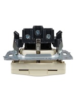 BRITE Розетка с заземлением с защитными шторками и крышкой 16А IP20 РСбш10-3-БрКр бежевый IEK BR-R16-16-K10