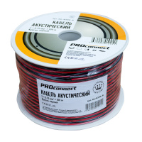 Кабель акустический ШВПМ PROconnect 2х0.75 кв.мм, красно-черный, 100 м REXANT 01-6104-6