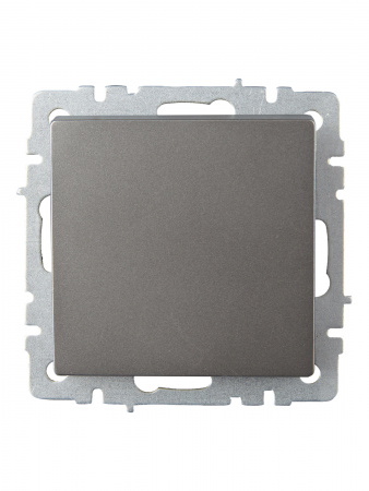 BRITE Выключатель одноклавишный проходной 10А ВС10-1-6-БрС сталь IEK BR-V12-0-10-K46