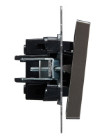 BRITE Выключатель одноклавишный проходной 10А ВС10-1-6-БрС сталь IEK BR-V12-0-10-K46