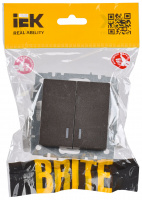 BRITE Выключатель двухклавишный с индикацией 10А ВС10-2-1-БрТБ темная бронза IEK BR-V20-1-10-K45