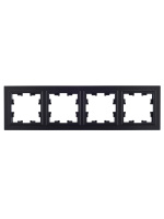 BRITE Рамка 4 поста РУ-4-БрЧ черный IEK BR-M42-K02