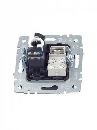 BRITE Розетка двойная RJ11+RJ45 кат.5E РК/Т12-БрЧ черный IEK BR-KT20-O-1-K02