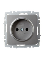 BRITE Розетка без заземления без защитных шторок 10А РС10-1-0-БрС сталь IEK BR-R10-10-K46