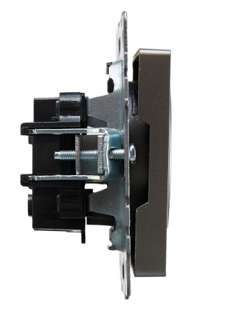 BRITE Розетка без заземления без защитных шторок 10А РС10-1-0-БрС сталь IEK BR-R10-10-K46