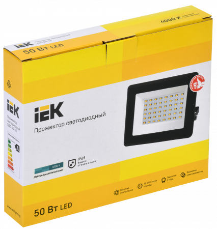 LPDO601-50-40-K02 Прожектор СДО 06-50 светодиодный черный IP65 4000K IEK 