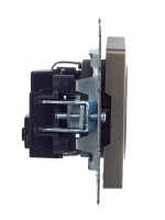 BRITE Розетка с заземлением без защитных шторок 16А РС11-1-0-БрШ шампань IEK BR-R11-16-K37