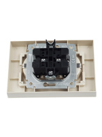 BRITE Розетка двойная с заземлением с защитными шторками 16А в сборе РСш12-3-БрКр бежевый IEK BR-R24-16-K10-F