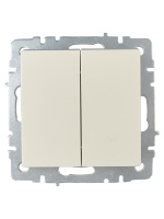 BRITE Выключатель двухклавишный проходной 10А ВС10-2-6-БрКр бежевый IEK BR-V22-0-10-K10