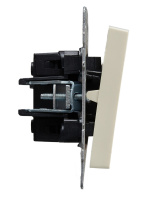 BRITE Выключатель двухклавишный проходной 10А ВС10-2-6-БрКр бежевый IEK BR-V22-0-10-K10