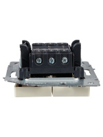 BRITE Выключатель двухклавишный проходной 10А ВС10-2-6-БрКр бежевый IEK BR-V22-0-10-K10