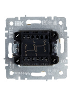 BRITE Выключатель двухклавишный проходной 10А ВС10-2-6-БрКр бежевый IEK BR-V22-0-10-K10