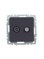 BRITE Розетка двойная TV+SAT РТВ/РСп12-БрГ графит IEK BR-AF20-O-K53