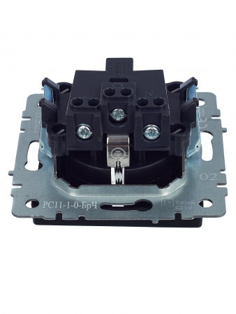 BRITE Розетка с заземлением без защитных шторок 16А РС11-1-0-БрЧ черный IEK BR-R11-16-K02