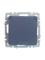 BRITE Розетка с заземлением с защитными шторками и крышкой 16А IP20 РСбш10-3-БрМ маренго IEK BR-R16-16-K35