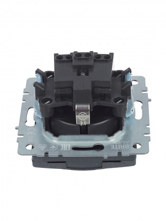 BRITE Розетка с заземлением с защитными шторками и крышкой 16А IP20 РСбш10-3-БрМ маренго IEK BR-R16-16-K35