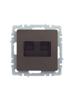 BRITE Розетка двойная RJ11+RJ45 кат.5E РК/Т12-БрТБ темная бронза IEK BR-KT20-O-1-K45