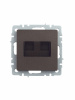 BRITE Розетка двойная RJ11+RJ45 кат.5E РК/Т12-БрТБ темная бронза IEK BR-KT20-O-1-K45