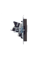 BRITE Розетка двойная RJ11+RJ45 кат.5E РК/Т12-БрТБ темная бронза IEK BR-KT20-O-1-K45