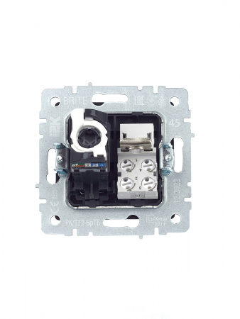BRITE Розетка двойная RJ11+RJ45 кат.5E РК/Т12-БрТБ темная бронза IEK BR-KT20-O-1-K45