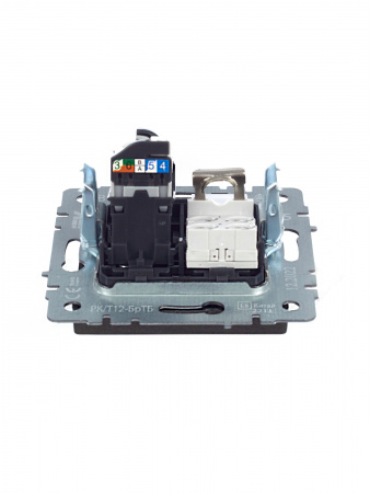 BRITE Розетка двойная RJ11+RJ45 кат.5E РК/Т12-БрТБ темная бронза IEK BR-KT20-O-1-K45