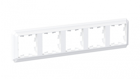 ATLASDESIGN ANTIQUE 5-постовая рамка, универсальная, БЕЛЫЙ Systeme Electric ATN100105