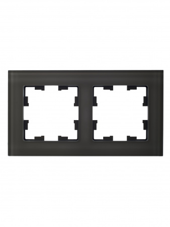 BRITE Рамка 2 поста РУ-2-2-БрД стекло дымчатый IEK BR-M22-G-K30
