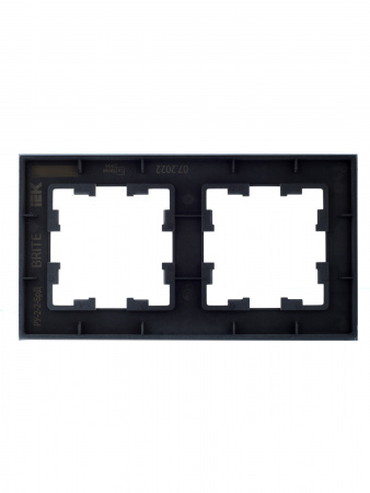 BRITE Рамка 2 поста РУ-2-2-БрД стекло дымчатый IEK BR-M22-G-K30
