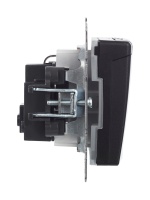 BRITE Розетка с заземлением с защитными шторками и крышкой 16А IP44 РСбш10-3-44-БрЧ черный IEK BR-R16-16-44-K02