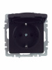 BRITE Розетка с заземлением с защитными шторками и крышкой 16А IP44 РСбш10-3-44-БрЧ черный IEK BR-R16-16-44-K02