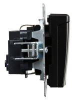 BRITE Розетка с заземлением с защитными шторками и крышкой 16А IP20 РСбш10-3-БрЧ черный IEK BR-R16-16-K02