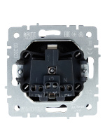 BRITE Розетка с заземлением с защитными шторками и крышкой 16А IP20 РСбш10-3-БрЧ черный IEK BR-R16-16-K02