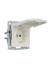 BRITE Розетка с заземлением с защитными шторками и крышкой 16А IP20 РСбш10-3-БрЖ жемчуг IEK BR-R16-16-K36