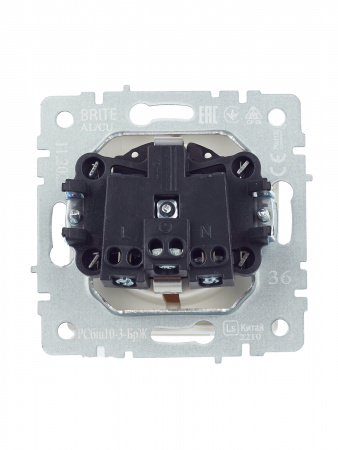 BRITE Розетка с заземлением с защитными шторками и крышкой 16А IP20 РСбш10-3-БрЖ жемчуг IEK BR-R16-16-K36