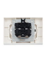 BRITE Розетка двойная с заземлением с защитными шторками 16А в сборе РСш12-3-БрЖ жемчуг IEK BR-R24-16-K36-F