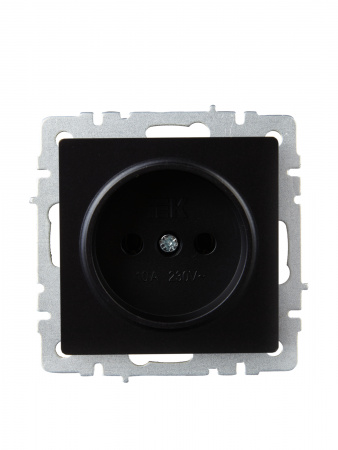 BRITE Розетка без заземления без защитных шторок 10А РС10-1-0-БрЧ черный IEK BR-R10-10-K02