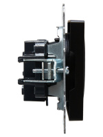 BRITE Розетка без заземления без защитных шторок 10А РС10-1-0-БрЧ черный IEK BR-R10-10-K02