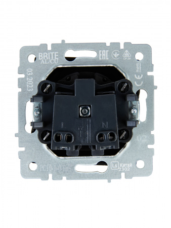 BRITE Розетка без заземления без защитных шторок 10А РС10-1-0-БрЧ черный IEK BR-R10-10-K02